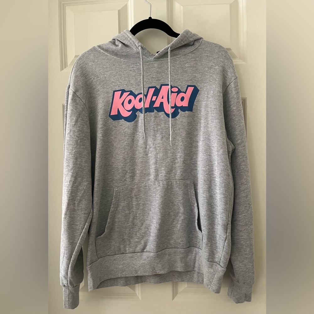 Mad Engine Kool-aid Sharkleberry Fin gray Pullover Sweater Hoodie unisex M
